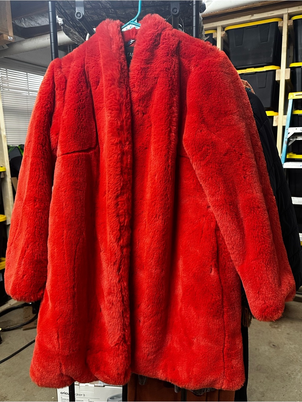 Red Faux Fur Hooded Coat - Fashionable Women’s Jacket